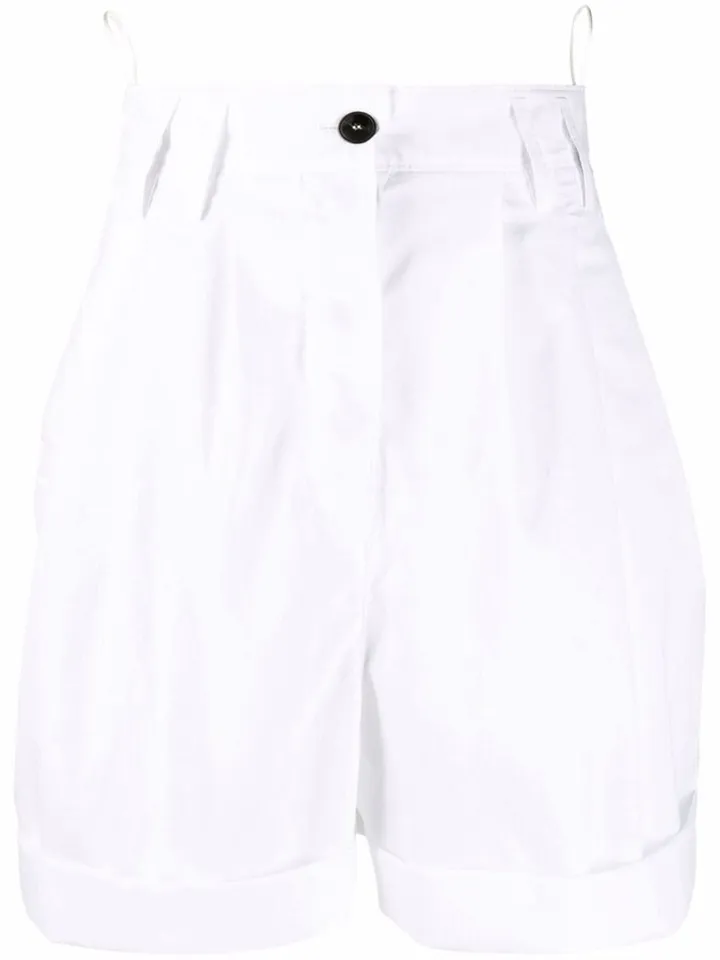 High-Waisted Pleated Shorts
