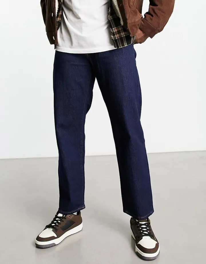 Selected Homme Kobe loose fit jeans in rinse wash
