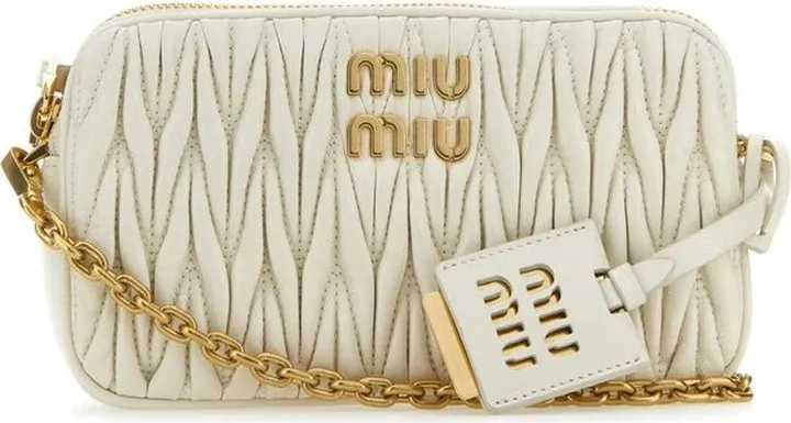 Miu Miu Matelassé Logo Plaque Mini Shoulder Bag