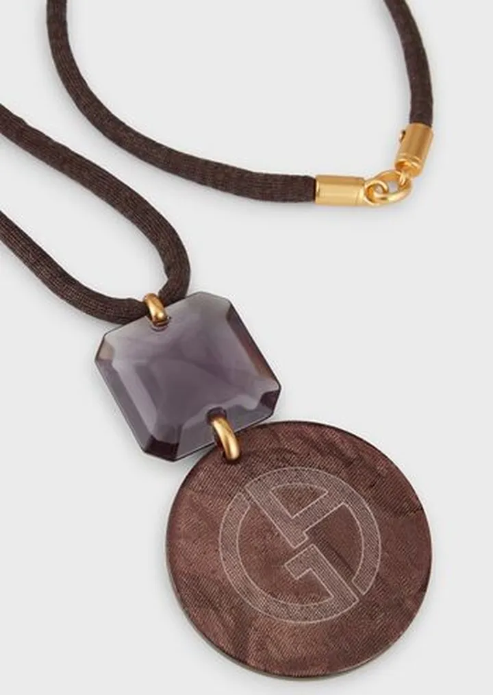 Long necklace with oversized pendant