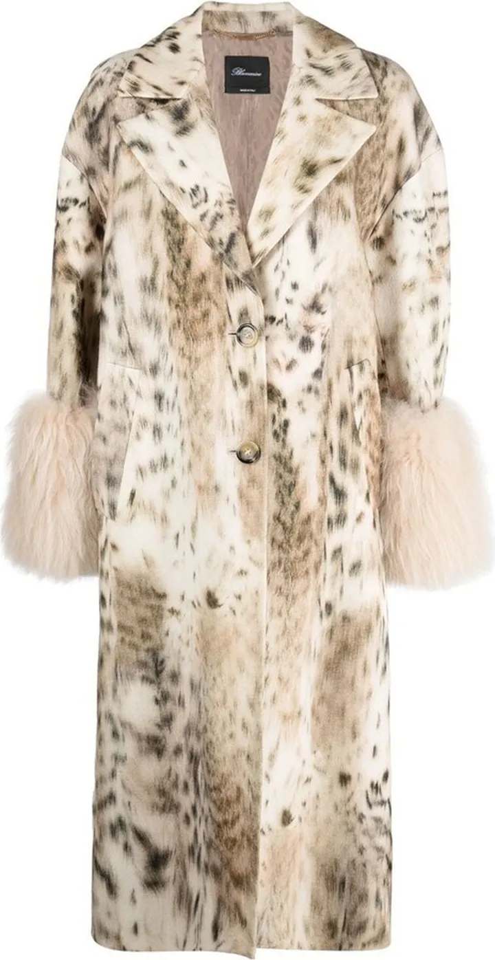 Leopard-Print Single-Breasted Coat