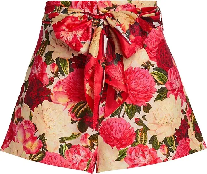 Wonderland Belted Floral Shorts