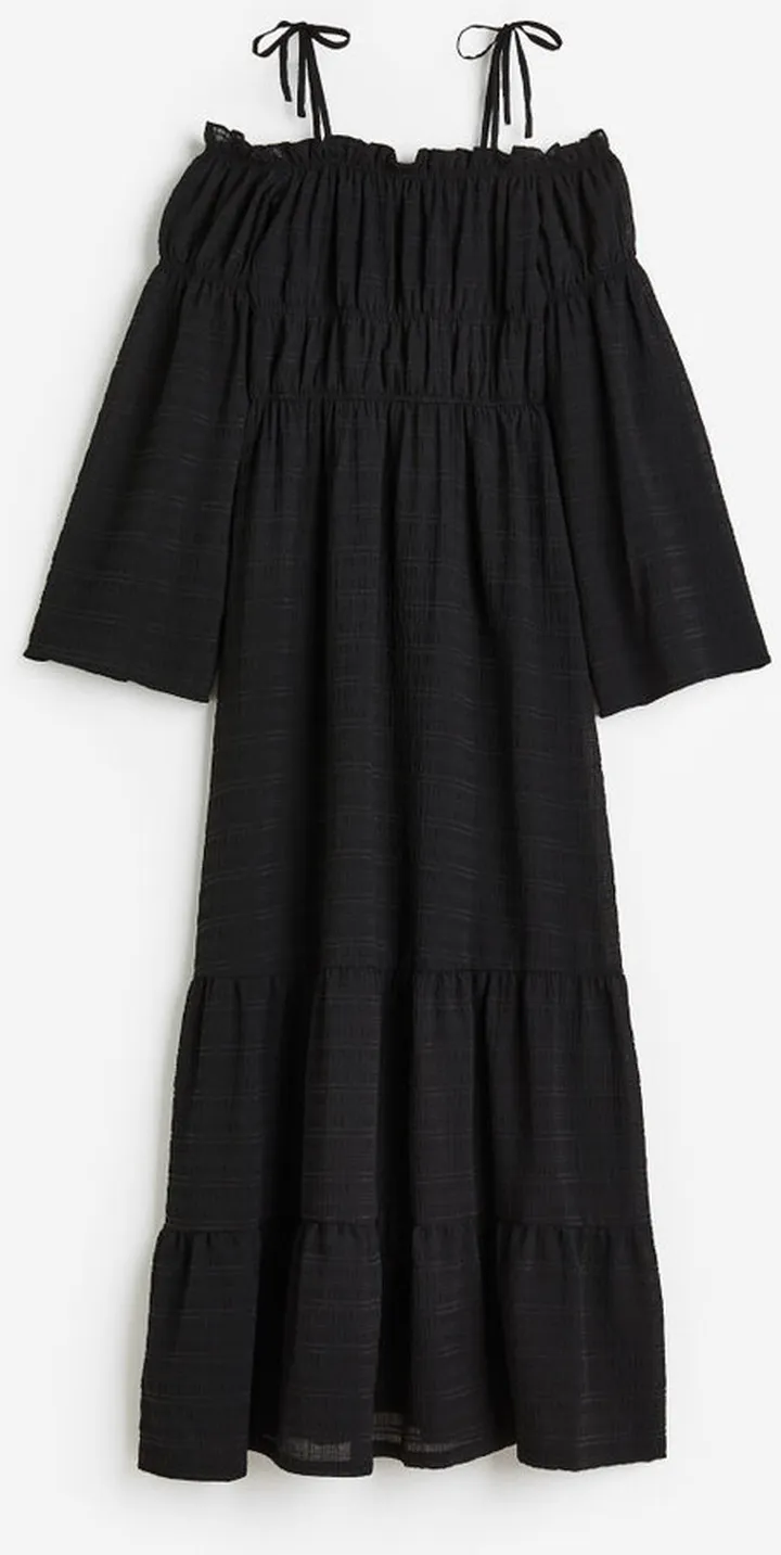 Off-the-shoulder Tiered Maxi Dress