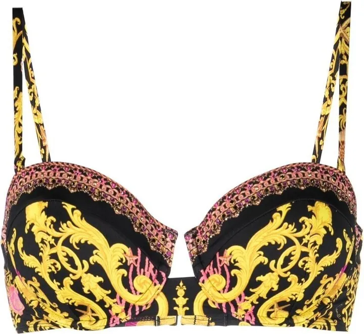 Graphic-Print Bikini Top
