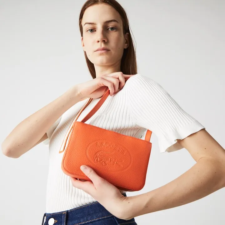 Women’s Croco Crew Grained Leather Shoulder Bag