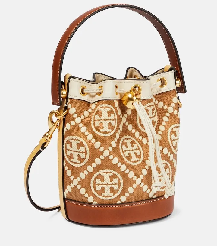 Double T embroidered shoulder bag