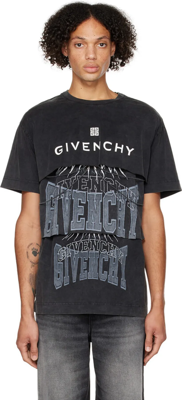 Givenchy Grey Tiered T-Shirt