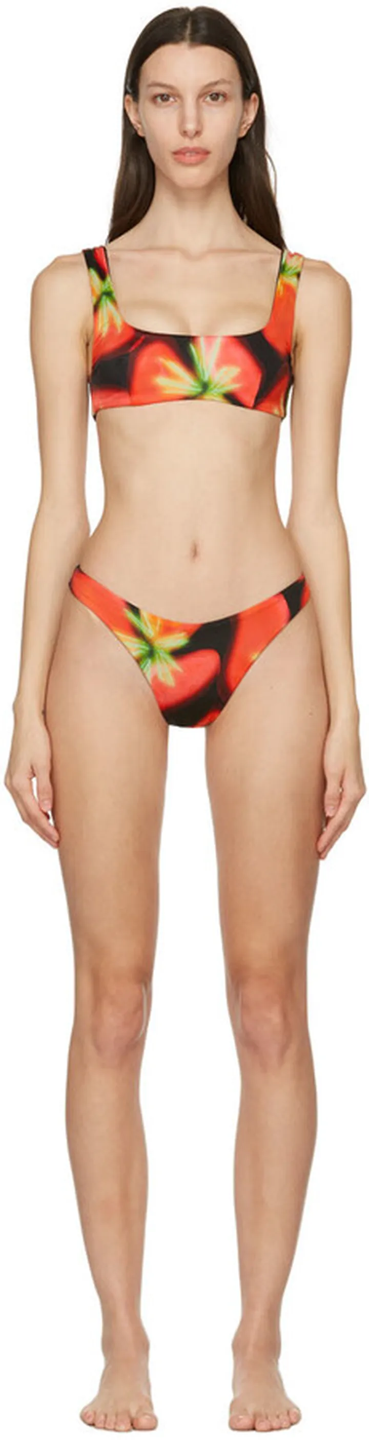 Louisa Ballou Black & Red Scoop Bikini