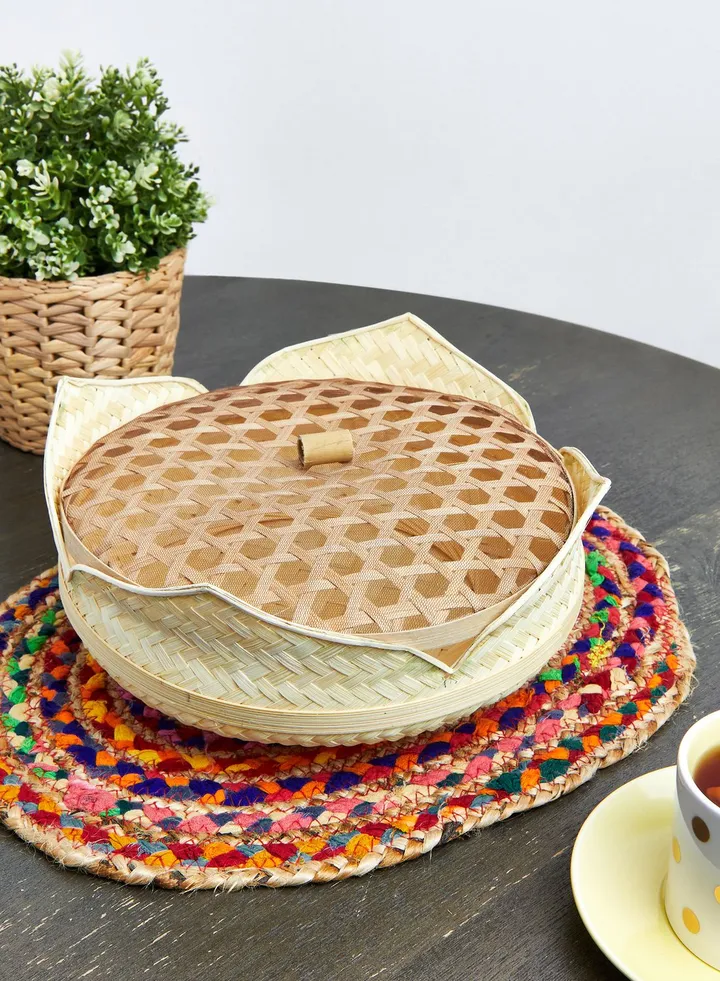 Large Yellow Flower Storage Basket