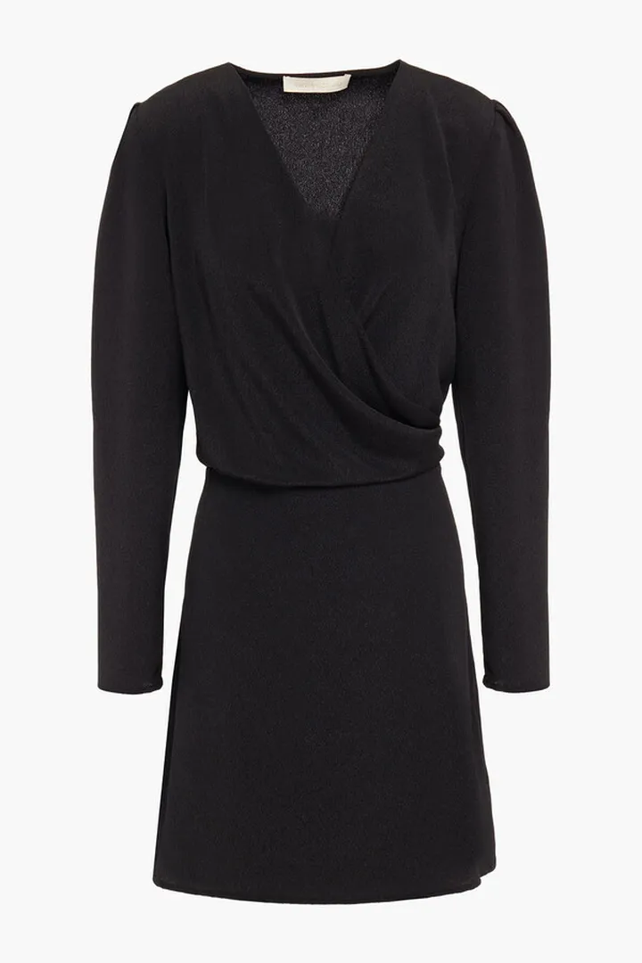 Nehila wrap-effect cloqué mini dress