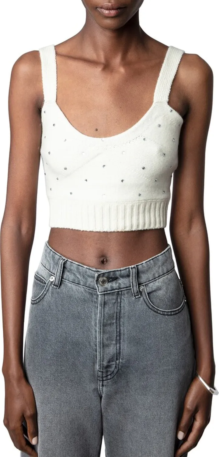 Bettina Crop Cashmere & Wool Sweater Tank