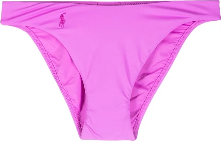 Embroidered-Logo Bikini Bottoms