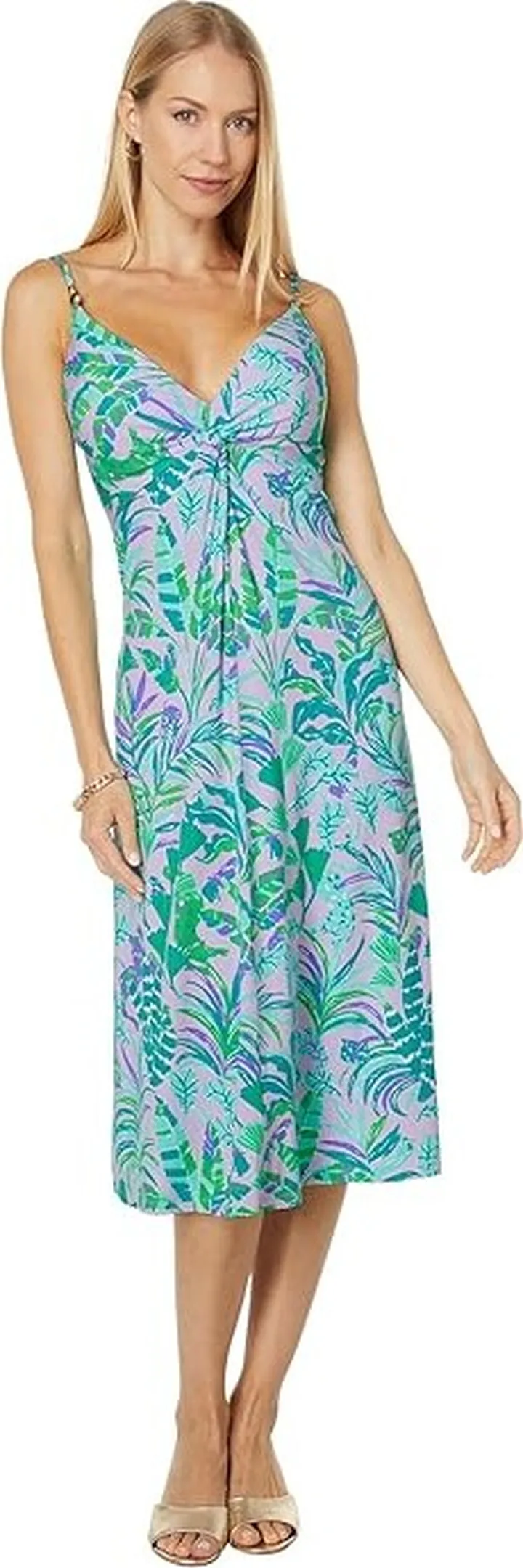 Lilly Pulitzer Quaid Midi Dress (Purple Iris On The Chase) Women's Clothing