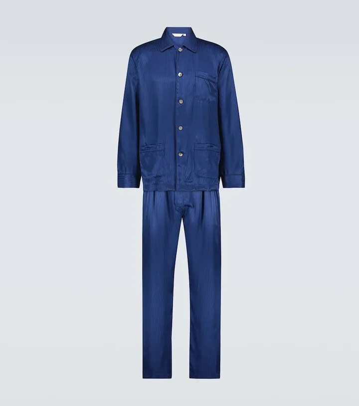 Woburn striped silk pajama set