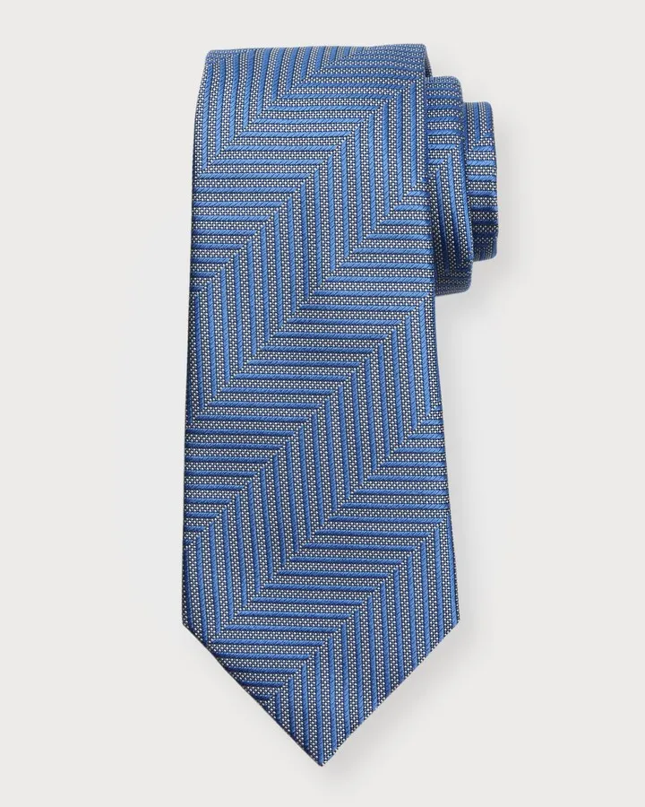 Men's Herringbone Jacquard Silk Tie
