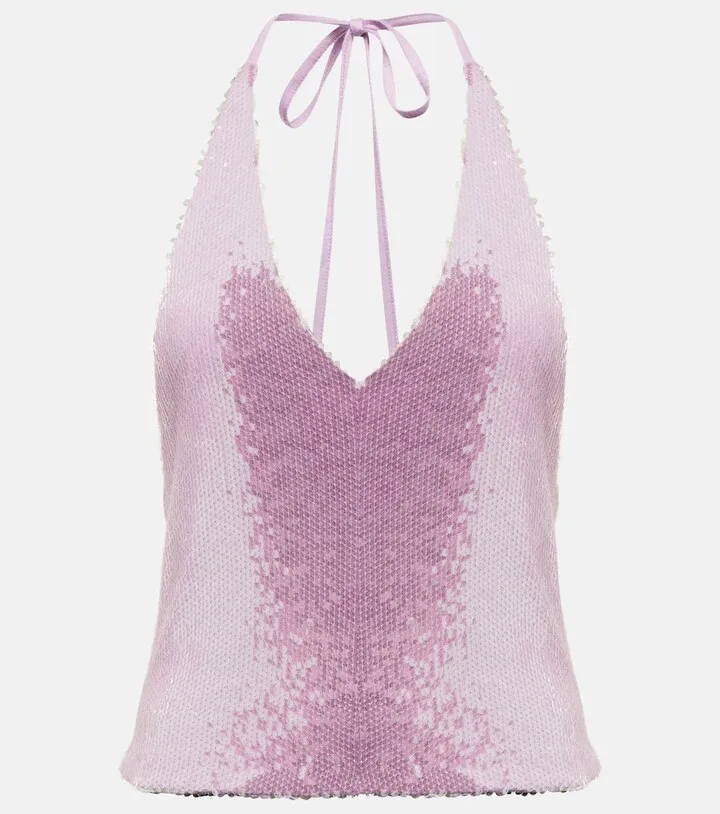 Sequined halterneck top