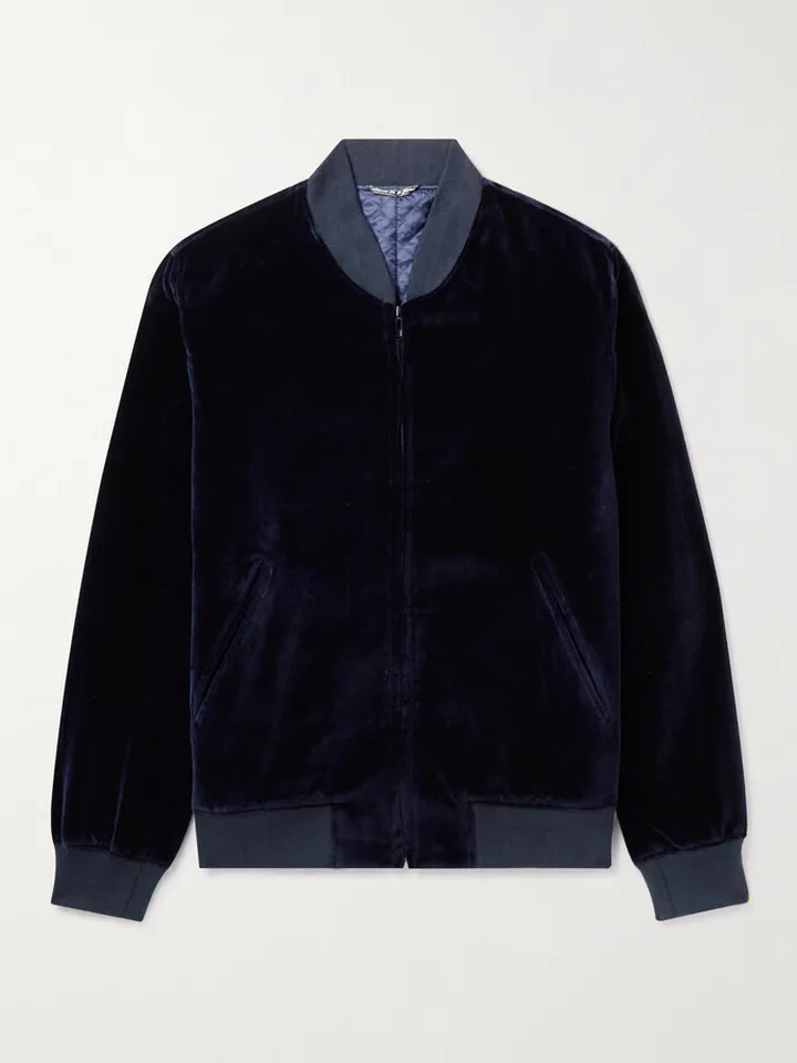 Cotton-Velvet Bomber Jacket