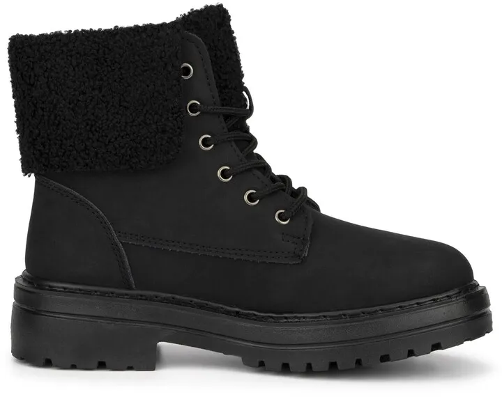 Nicolette Faux Sherpa Combat Boot