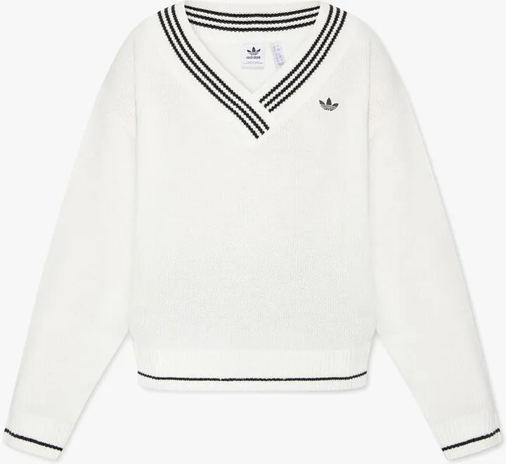 Adidas Originals V-neck Logo-Print Sweater