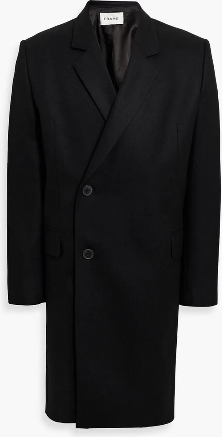 Double-breasted wool overcoat