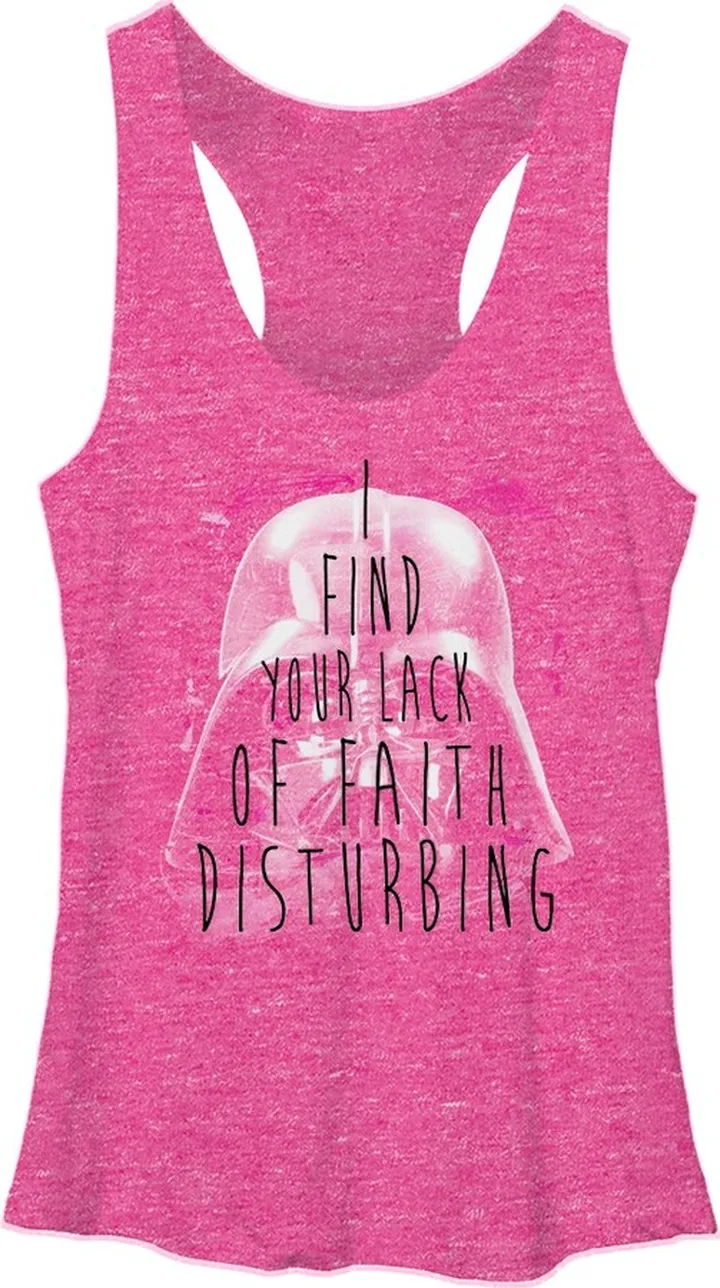 Women's Star Wars Lack of Faith Racerback Tank Top - Pink Heather - Medium
