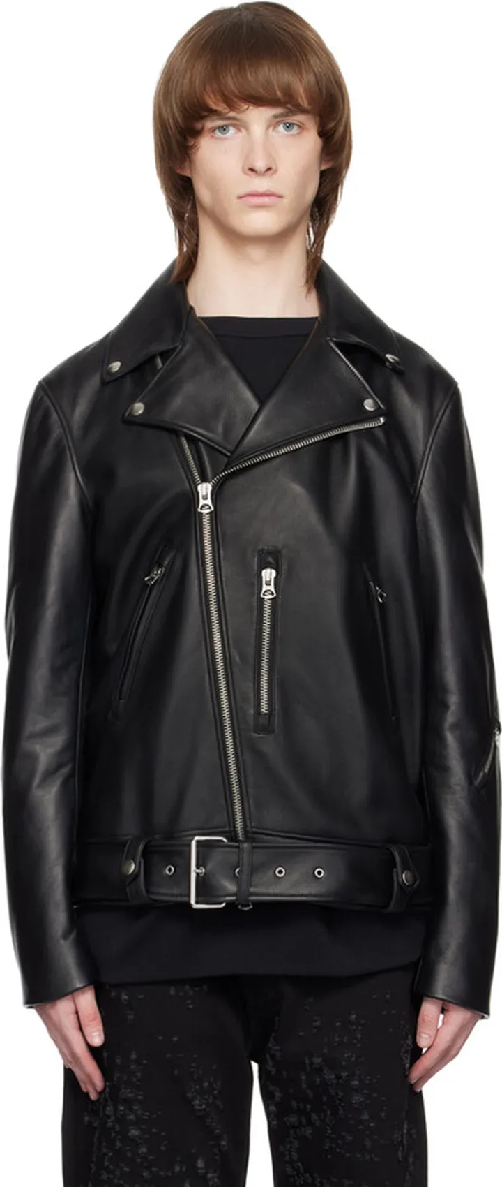 Acne Studios Black Biker Leather Jacket