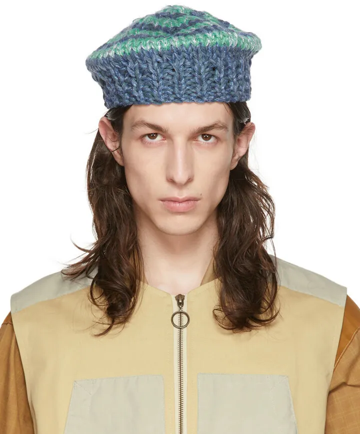 Nicholas Daley Blue & Green Spiral Beret