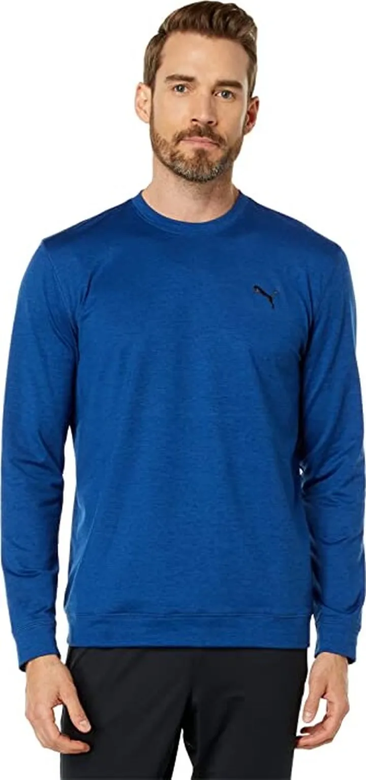 PUMA Golf Cloudspun Crew Neck (Blazing Blue Heather) Men's Clothing