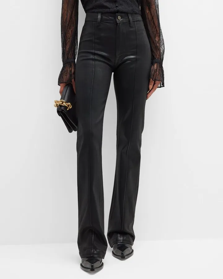 Laurel Canyon High Rise Flared Pintuck Jeans