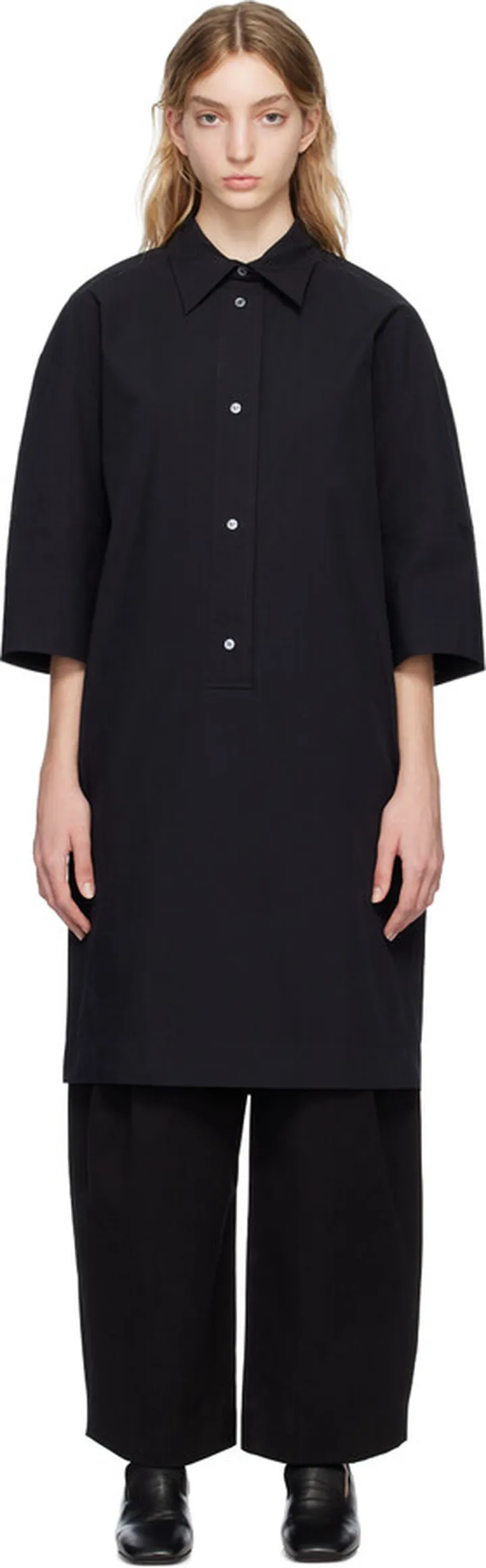Studio Nicholson Navy Albion Midi Dress