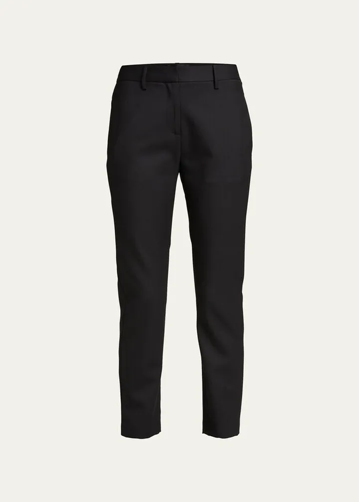Skinny-Leg Ankle Wool Pants
