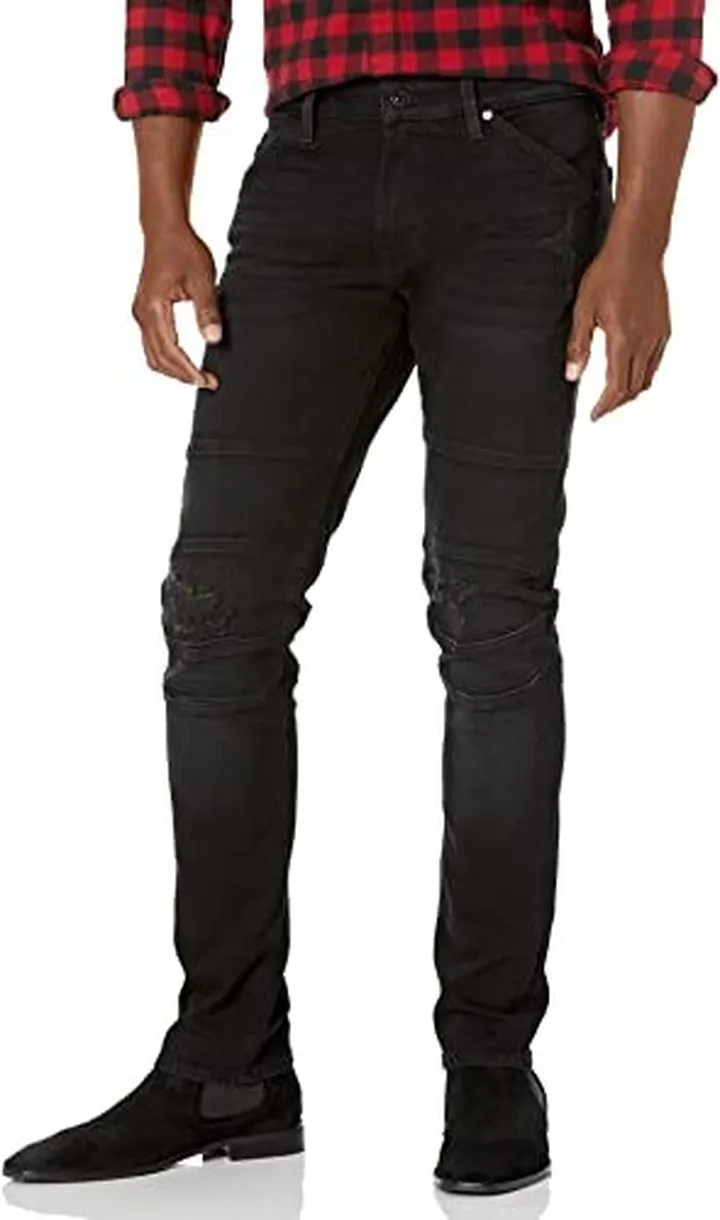 GUESS mens Eco Slim Tapered Moto Jeans