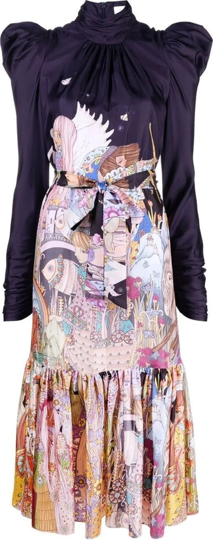 Celestial gathered frill dress