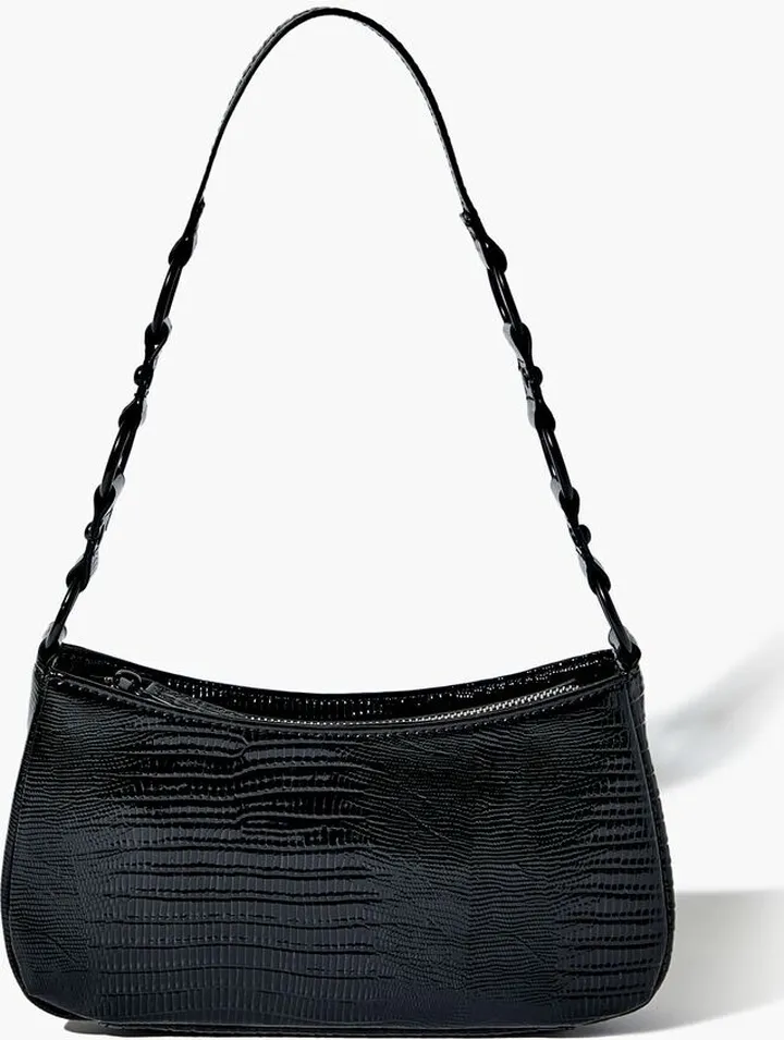 Faux Croc Baguette Bag