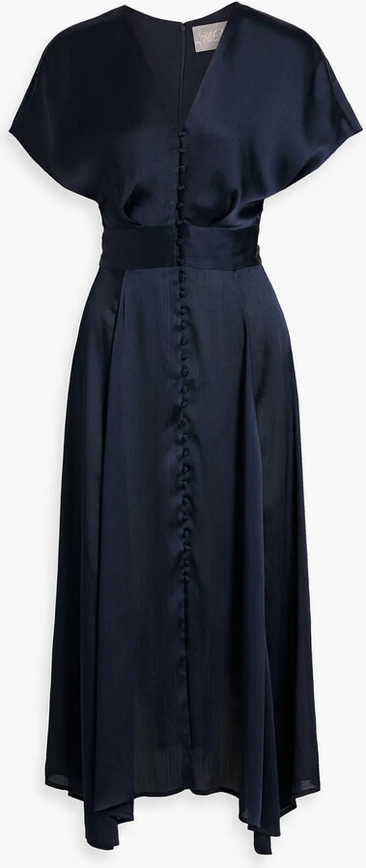 Asymmetric crepon midi dress