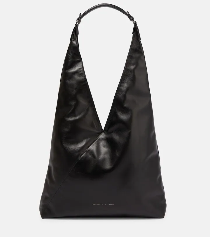 Embellished leather shoulder bag