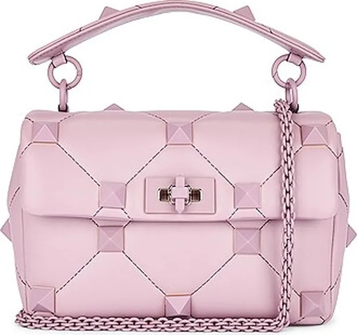 Valentino Garavani Medium Roman Stud Shoulder Bag in Lavender