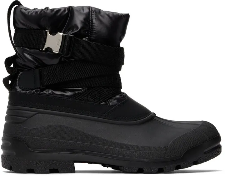 Moncler Black Summus Belt Chelsea Boots