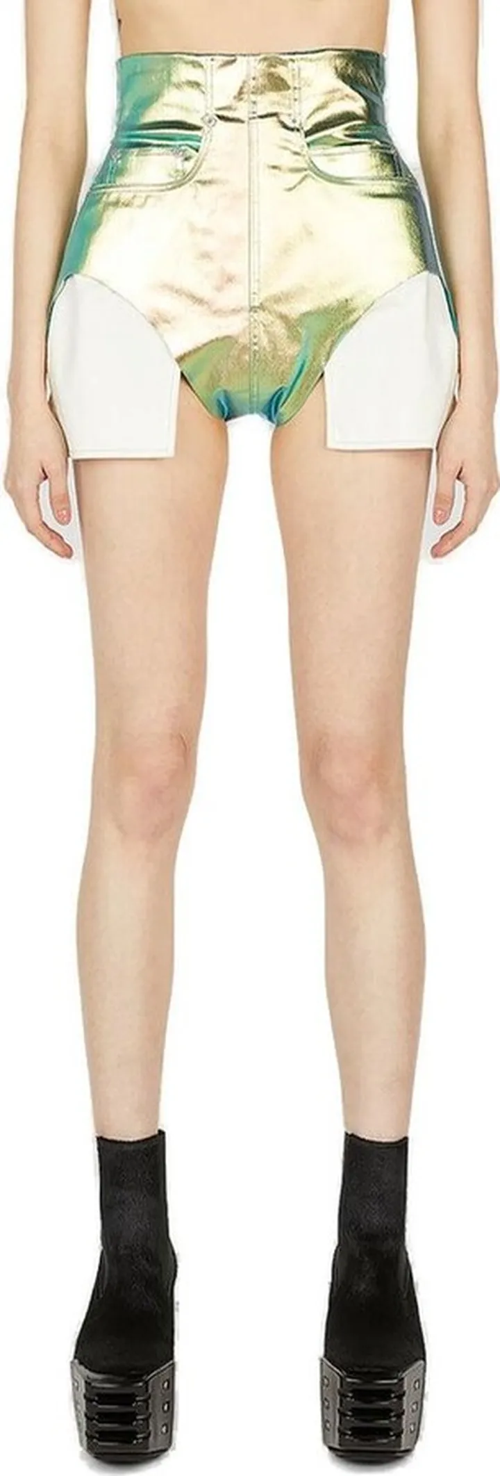 Rick Owens Iridescent Denim Cut-Off Shorts