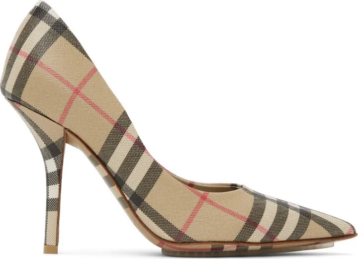 Burberry Beige Vintage Check Aubri Pumps