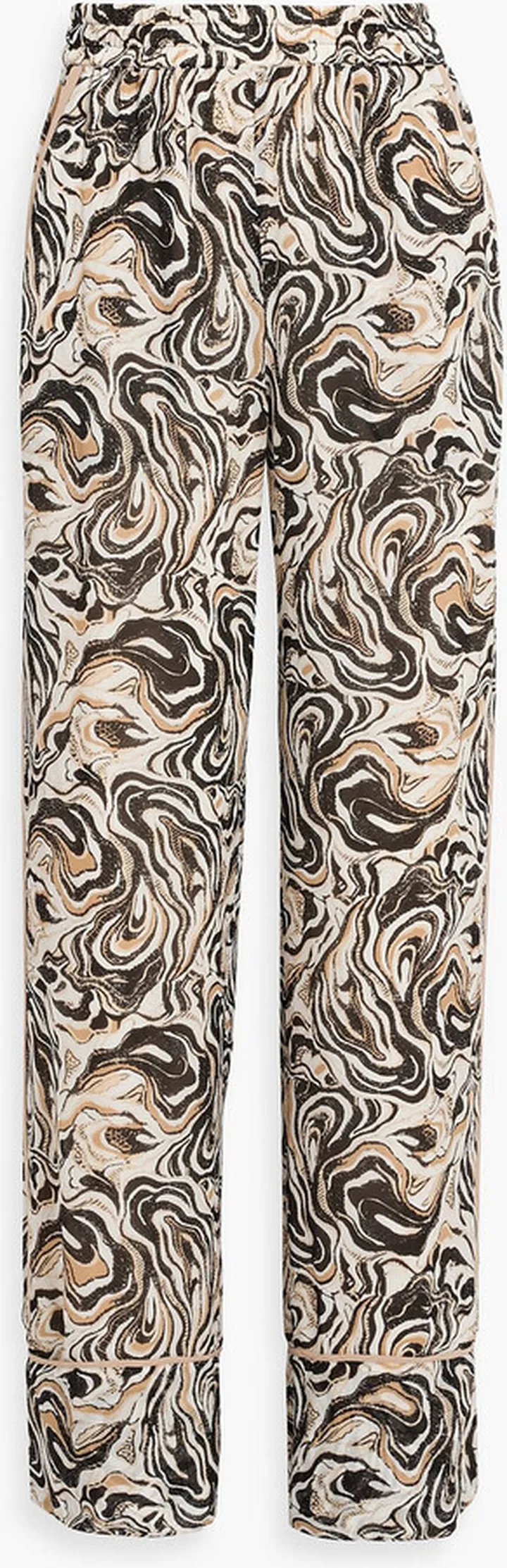 Marvel printed crepe wide-leg pants