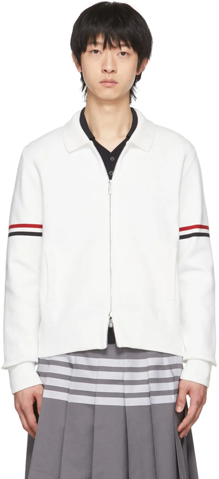 Thom Browne Off-White Milano Stitch Bomber Jacket