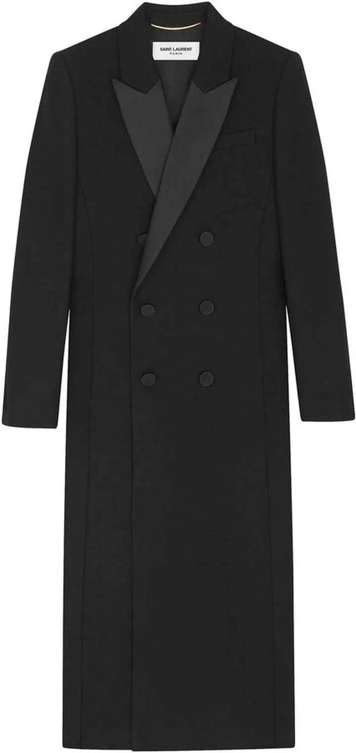 Double-Breasted Wool Long Coat