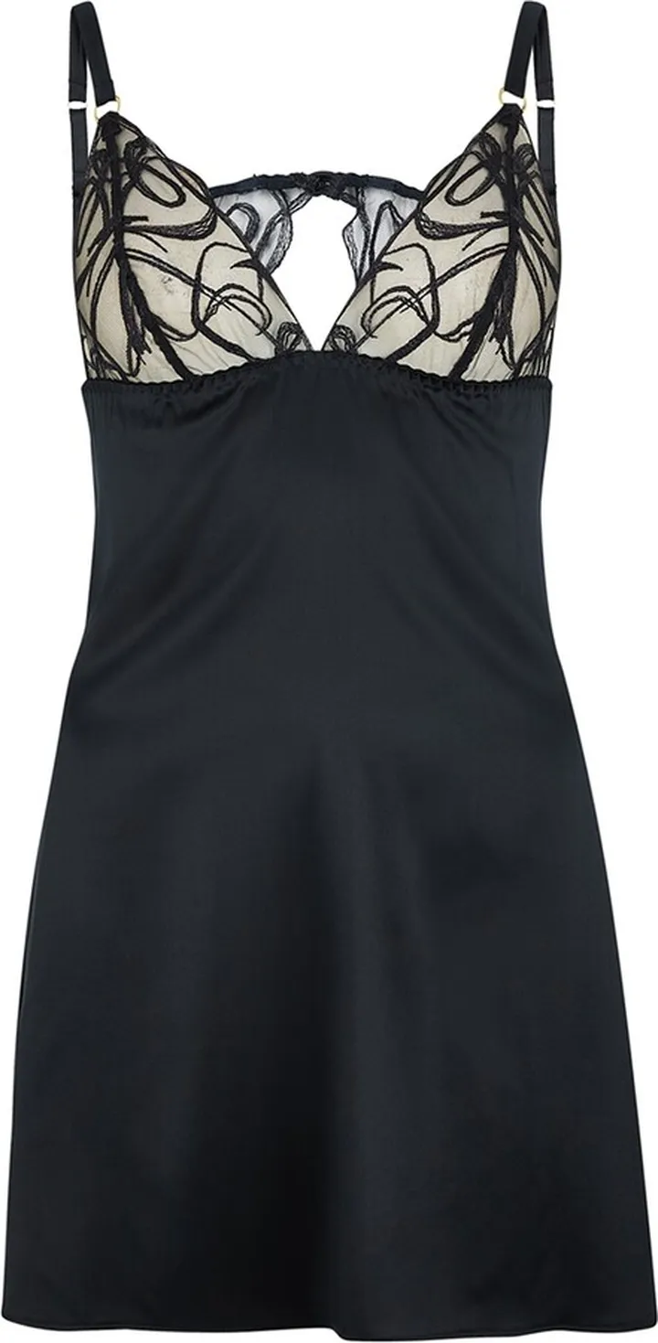 Fleur Of England Fridar Navy Lace And Satin Chemise