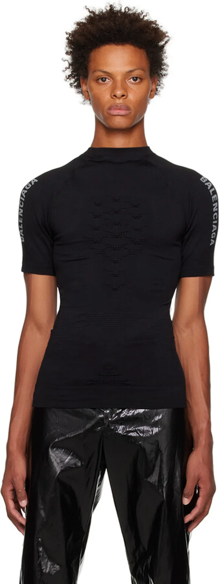 Balenciaga Black Sporty B Crewneck Athletic T-Shirt