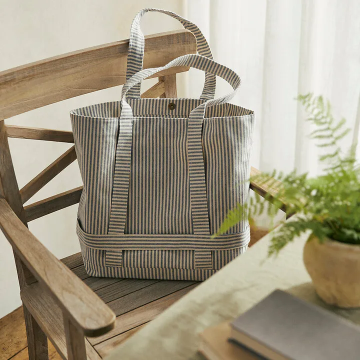 Striped Cotton Traveler Tote