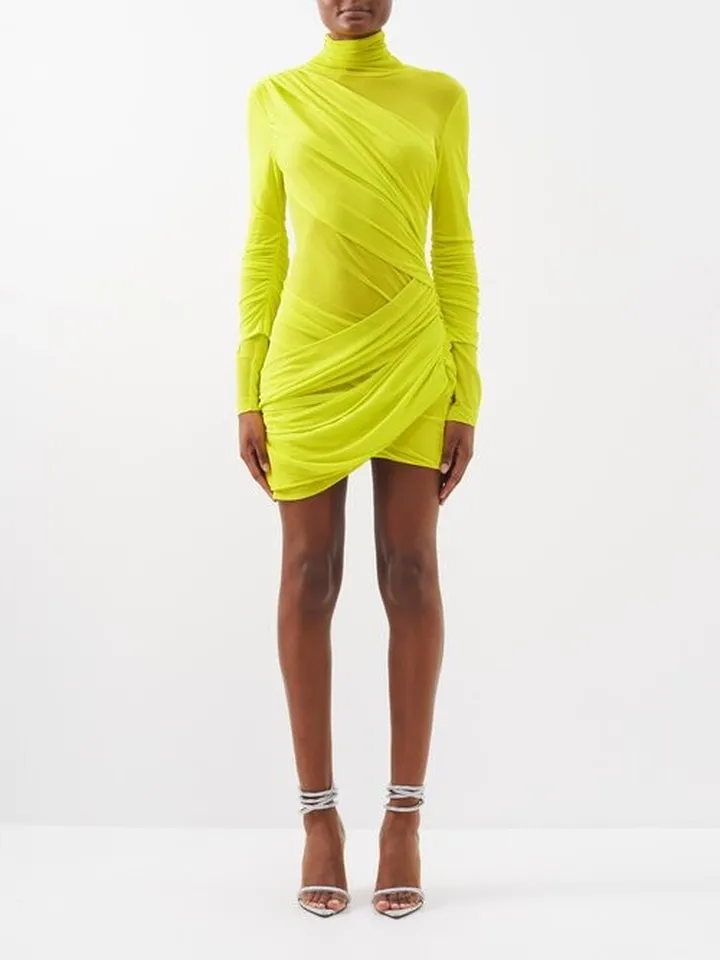 Ula Wrap-front Jersey Mini Dress