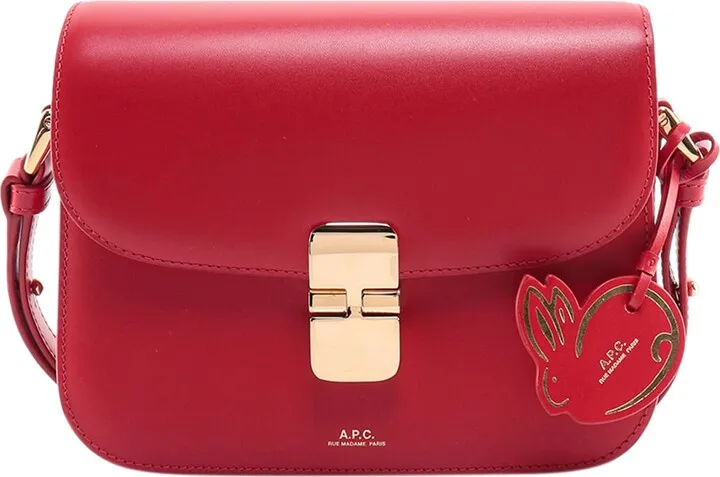 Leather shoulder bag with logo print
