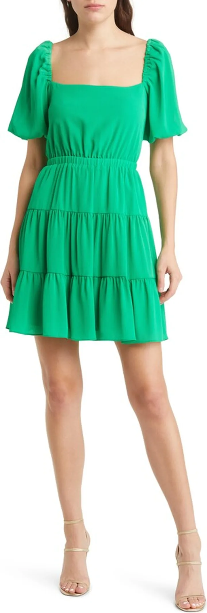 Puff Sleeve Tiered Minidress