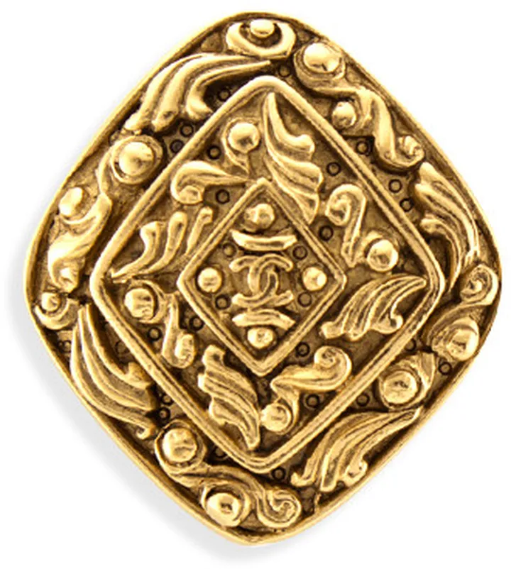 Vintage Intricate Motif Rhombus Brooch